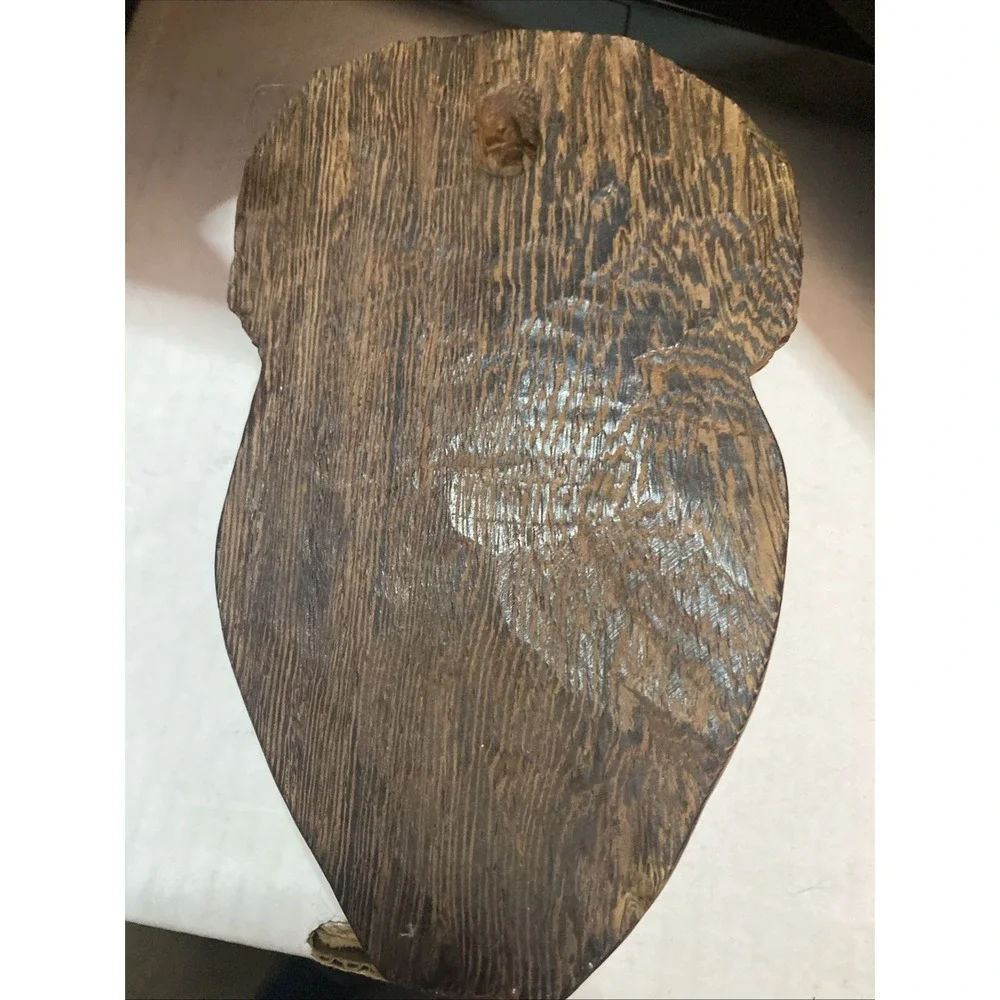 Vintage Hand Carved Wooden African Man Face Wall Hanging 7